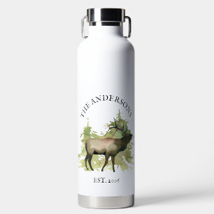 Hütte Rustikal Elk Holz Personalisiert Berg Trinkflasche