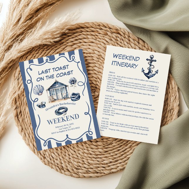 Hütte Seaside Rope Nautical Blue Bachelorette Einladung (Von Creator hochgeladen)