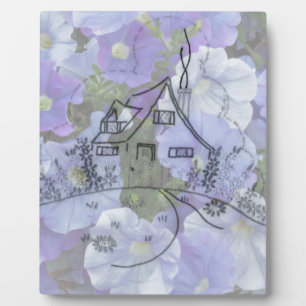 Hütte Stickerei & Petunias Fotoplatte