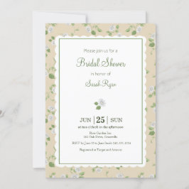Hütte Style Cream Floral White Daisies Land Einladung