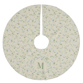 Hütte Style Floral White Daisies Cream Monogram Polyester Weihnachtsbaumdecke