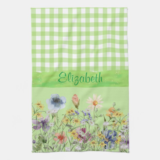 Hütte Style-Wildblumen Geschirrtuch (Vertikal)