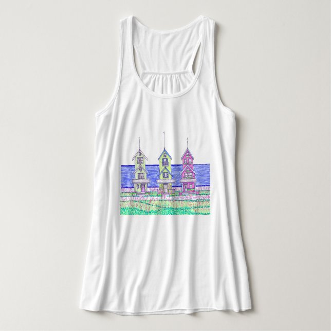 Hütte Trio Flowy Tank Top (Design Vorderseite)