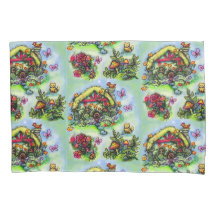 Hütte und Blume-Cockpitflorpillowcase
