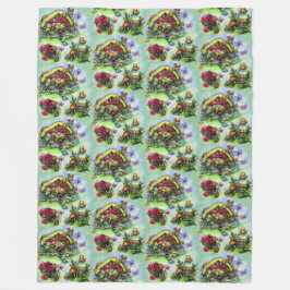 Hütte und Blume Kernflora Fleecedecke