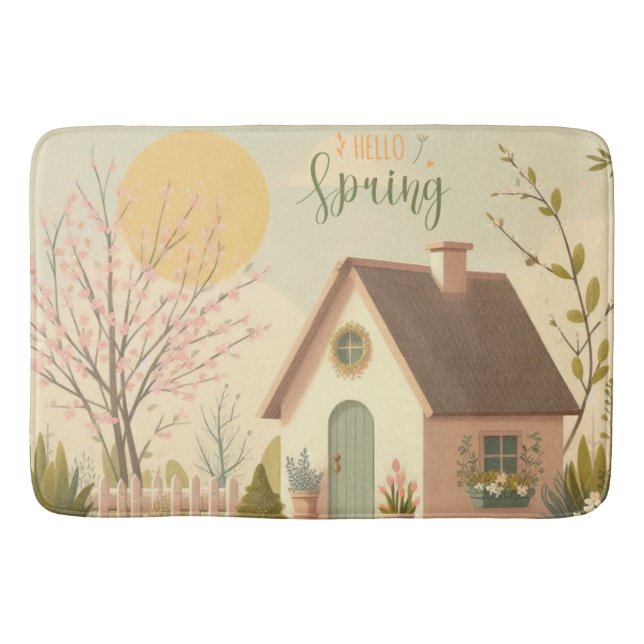 Hütte von Blumen/Frühling Badematte (Vorderseite)
