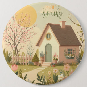 Hütte von Blumen/Frühling Button