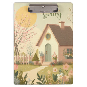 Hütte von Blumen/Frühling Klemmbrett