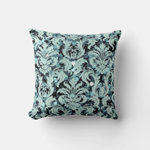 Hütten-aquamariner Wasserdamast blaues Tiffany Kissen