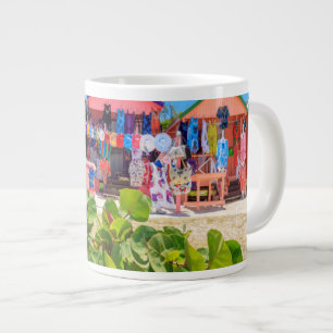 Hütten aus mehrfarbigem Holz   Long Bay Beach Jumbo-Tasse