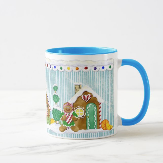 Hütten des Lebkuchendorfes in People Coffee Cup Tasse (Rechts)