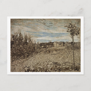Hütten, Frau im Vordergrund, Vincent van Gogh Postkarte