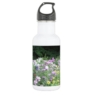 Hütten-Garten - Blumen und Holz Trinkflasche