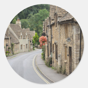 Hütten im Schloss Combe, BRITISCHER runder Aufkleber