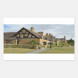 Hütten in Broadway, Cotswolds Rechteckaufkleber Rechteckiger Aufkleber