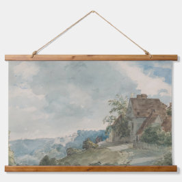 Hütten in einer Landschaft | William Henry Hunt Wandteppich Mit Holzrahmen