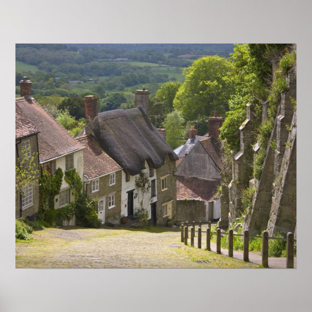 Hütten in Gold Hill, Shaftesbury, Dorset, Poster (Vorne)