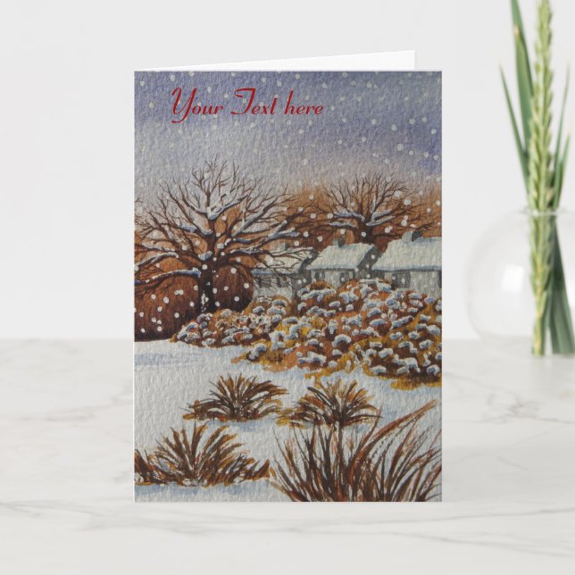 Hütten Schneeszene Weihnachten (Vorderseite)