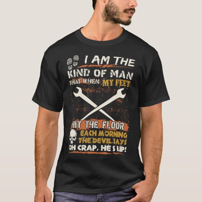 Hüttenarbeiter, den Füße den Boden-Teufel T-Shirt (Vorderseite)