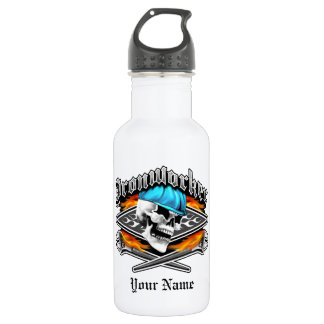 Hüttenarbeiter-Schädel und bohren Schlüssel Trinkflasche