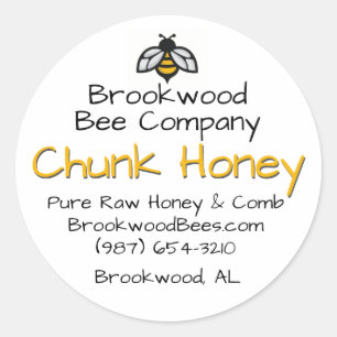 Hüttenmarkt-Chunk-Honey-Label-Biene Runder Aufkleber