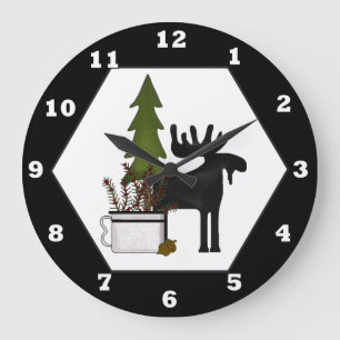Hüttenmoose-Mix-Match-Wanduhr Große Wanduhr