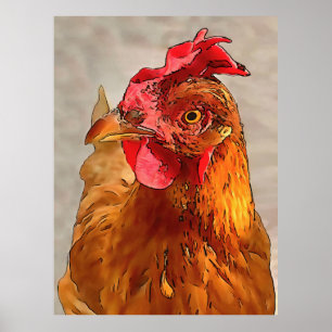 Hüttenportrait Schwarze Kontur Poster