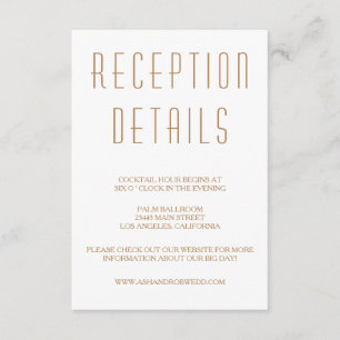 Huxley Modern Wedding Reception Card Begleitkarte