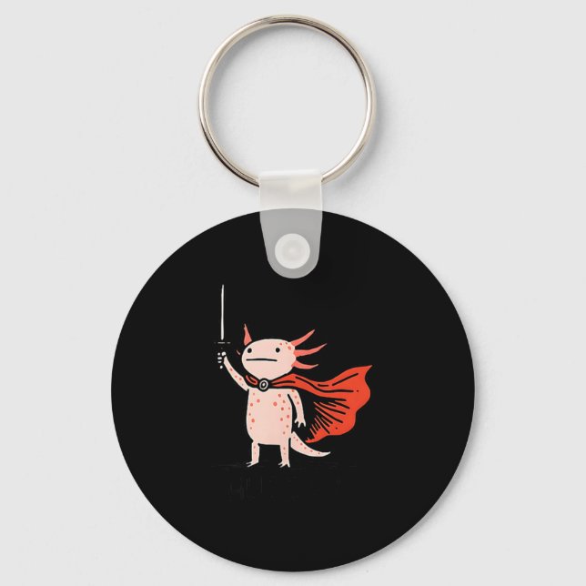 Huzzah Axolotl Knight Funny Sword Meme Quote  Schlüsselanhänger (Vorderseite)