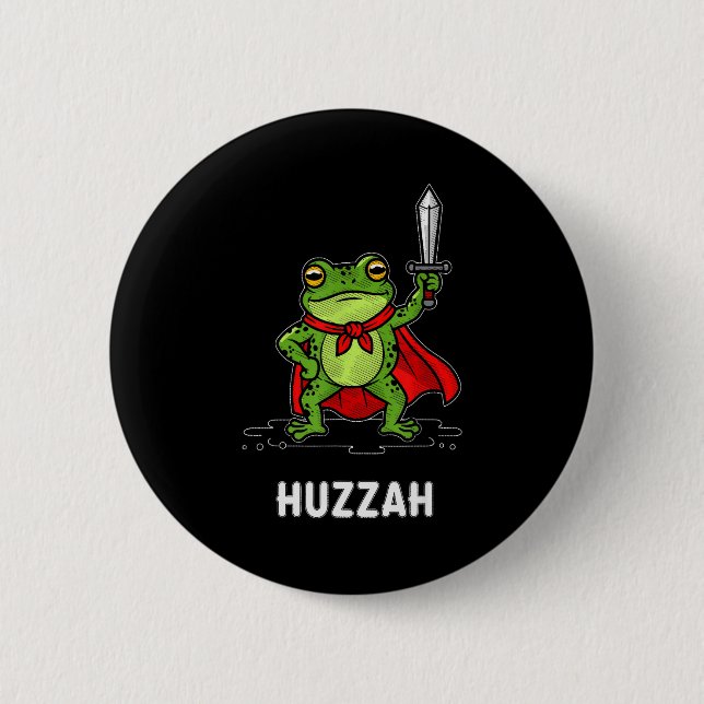 Huzzah Frog  Button (Vorderseite)