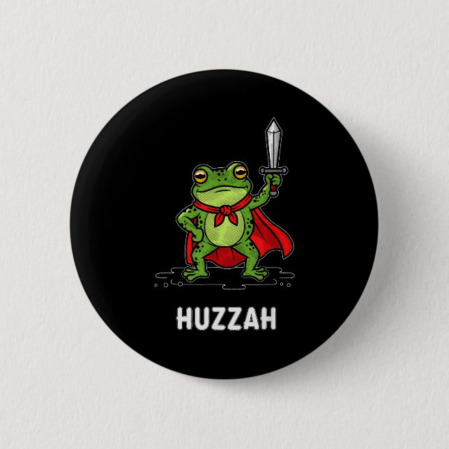 Huzzah Frog  Button (Vorderseite)