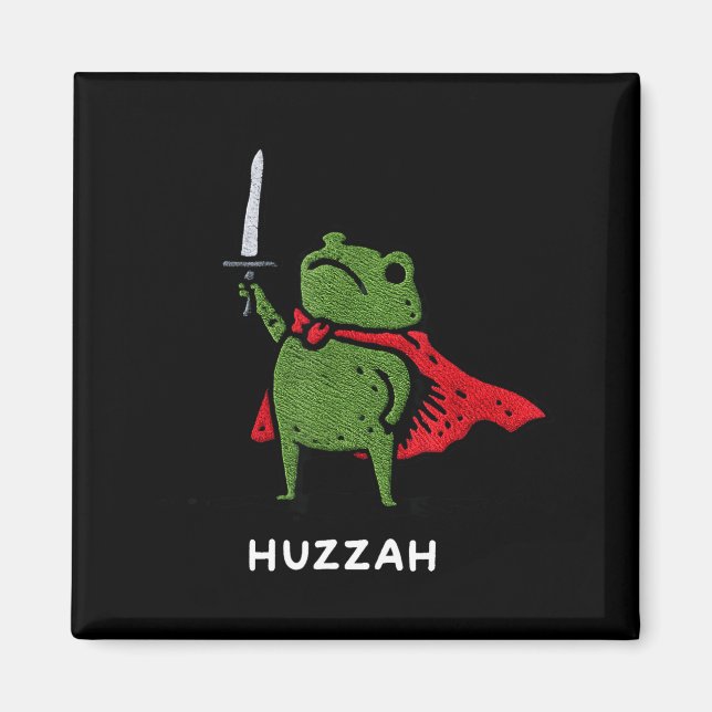 Huzzah Frog Knight Funny Sword Meme Quote  Magnet (Vorne)