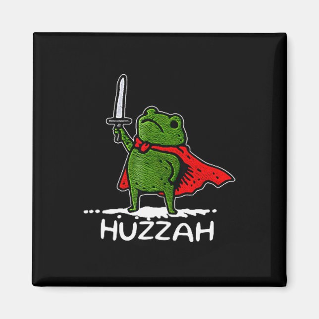 Huzzah Frog Knight Funny Sword Meme Quote  Magnet (Vorne)