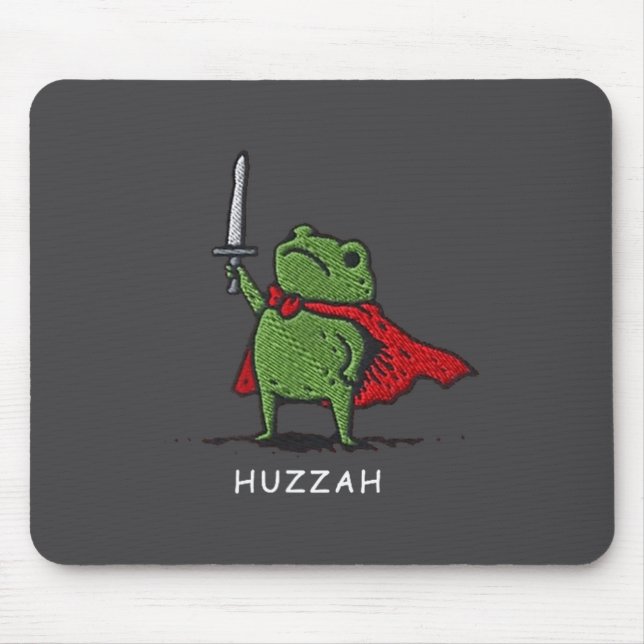 Huzzah Frog Knight Funny Sword Meme Quote  Mousepad (Vorne)