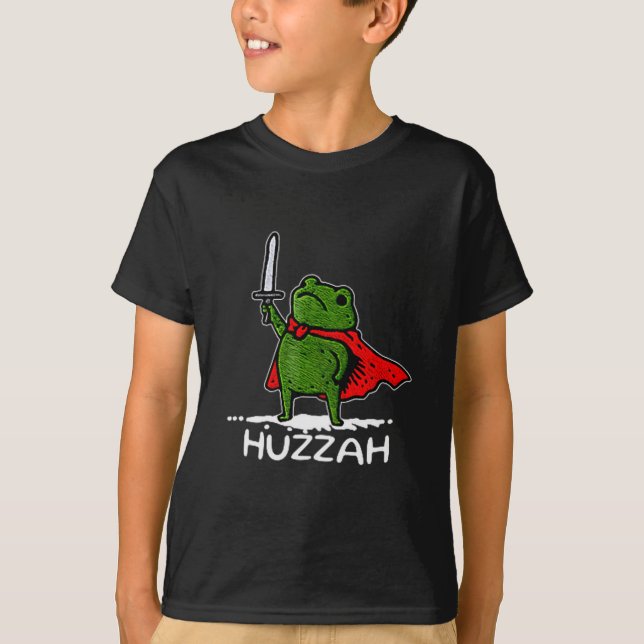 Huzzah Frog Knight Funny Sword Meme Quote  T-Shirt (Vorderseite)