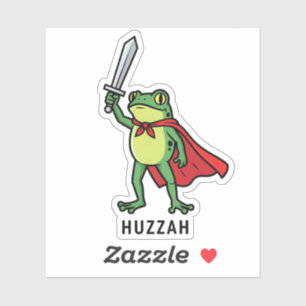 Huzzah Frog Knight Funny Sword Meme Zitat Aufkleber