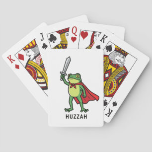 Huzzah Frog Knight Funny Sword Meme Zitat Spielkarten