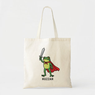 Huzzah Frog Knight Funny Sword Meme Zitat Tragetasche