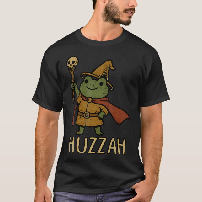 Huzzah Frosch Zauberer T-Shirt (Vorderseite)