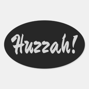 Huzzah! Hurrah! Ovaler Aufkleber