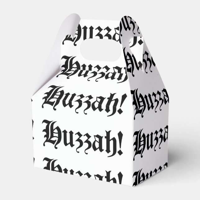Huzzah! {Mittelalterliche Typografie} Geschenkschachtel (Vorderseite)