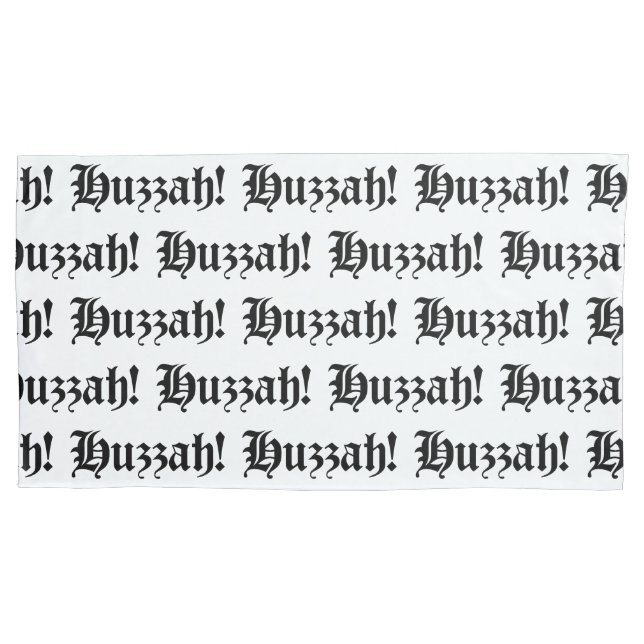 Huzzah! {Mittelalterliche Typografie} Kissenbezug (Vorderseite-Links)
