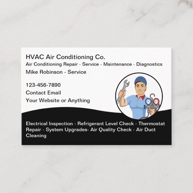 HVAC Air Conditioning Services Business Cards Visitenkarte (Vorderseite)