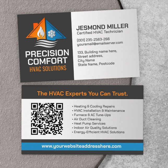 HVAC-Dienste - Heizung, Lüftung, AC Visitenkarte (Von Creator hochgeladen)