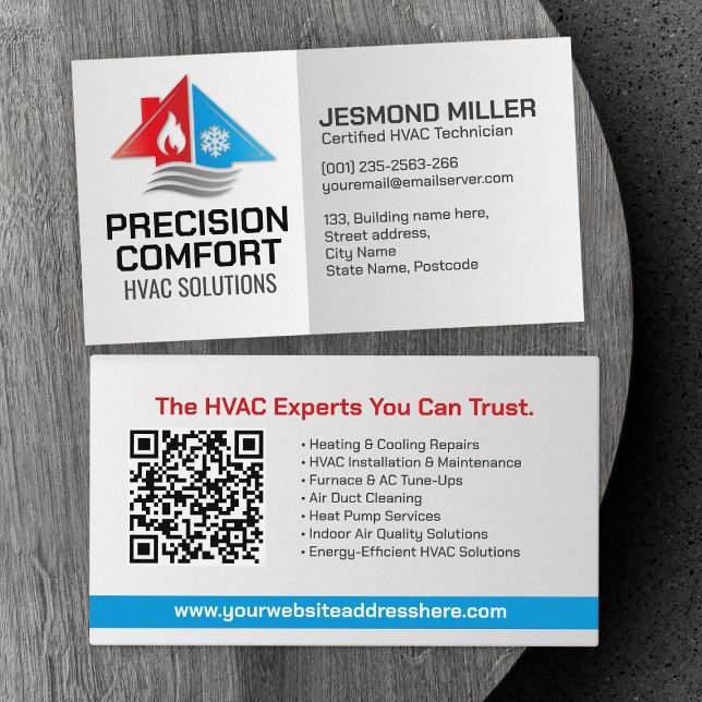 HVAC-Dienste - Heizung, Lüftung, AC Visitenkarte (Von Creator hochgeladen)