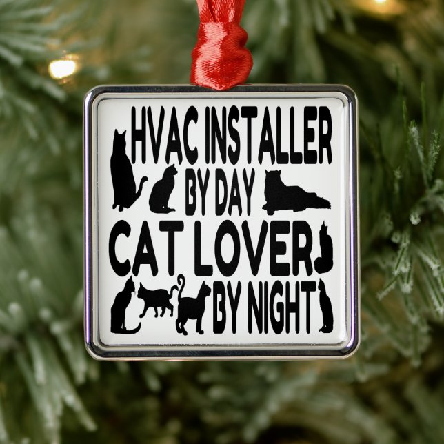 HVAC Installer Cat Lover Ornament Aus Metall (Baum)