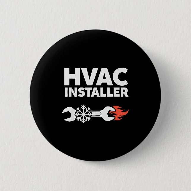 Hvac Installer Funny Hvac Tech Technician Father D Button (Vorderseite)