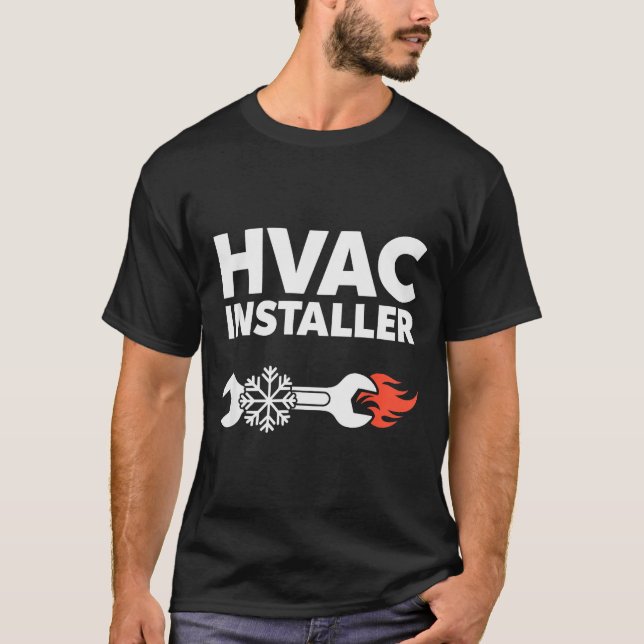 Hvac Installer Funny Hvac Tech Technician Father D T-Shirt (Vorderseite)