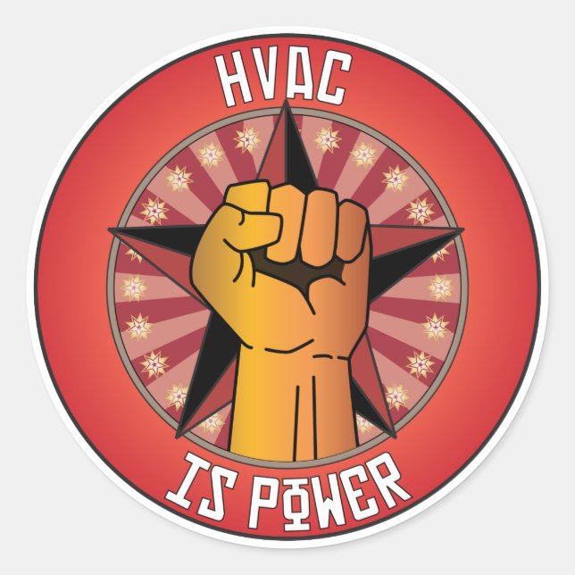 Hvac ist Power Runder Aufkleber (Vorderseite)