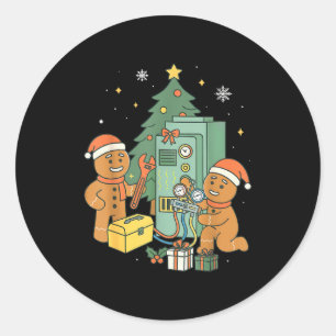 Hvac Lebkuchen Weihnachten Techniker Bau Runder Aufkleber